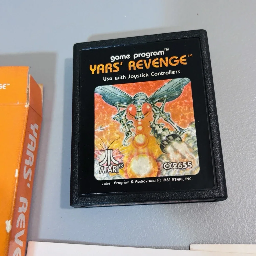 Yars' Revenge Video Game Box & Manual Clean Atari 2600 1980's Vintage Retro